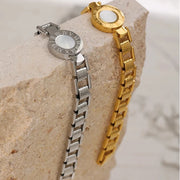 Roman Numeral Shell Bracelet