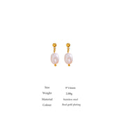 Golden Pearl Drop Earrings