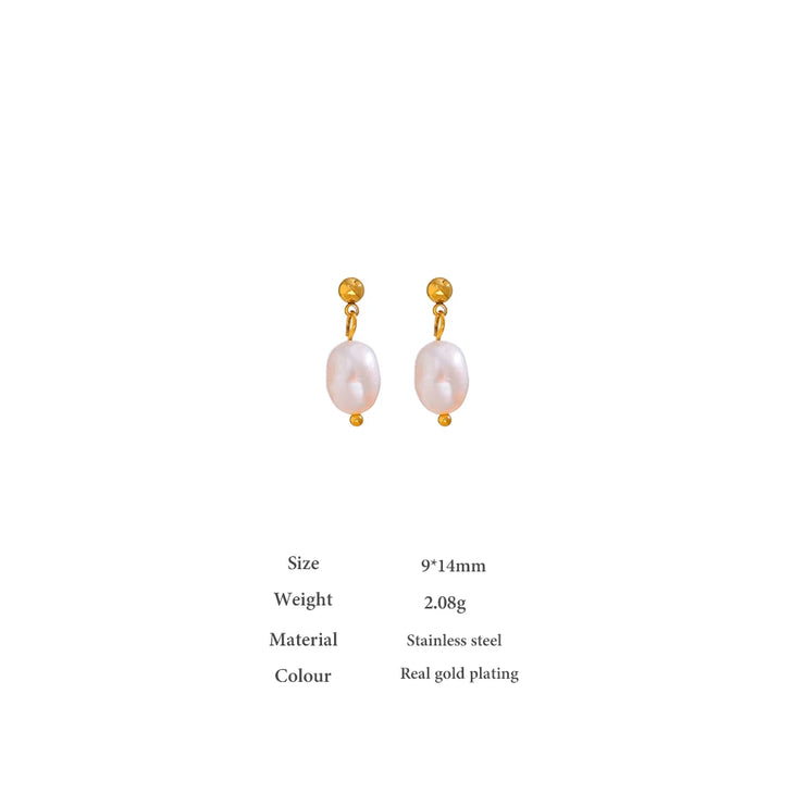 Golden Pearl Drop Earrings