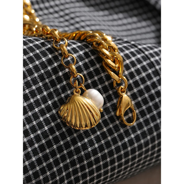 Shell & Pearl Chain Bracelet