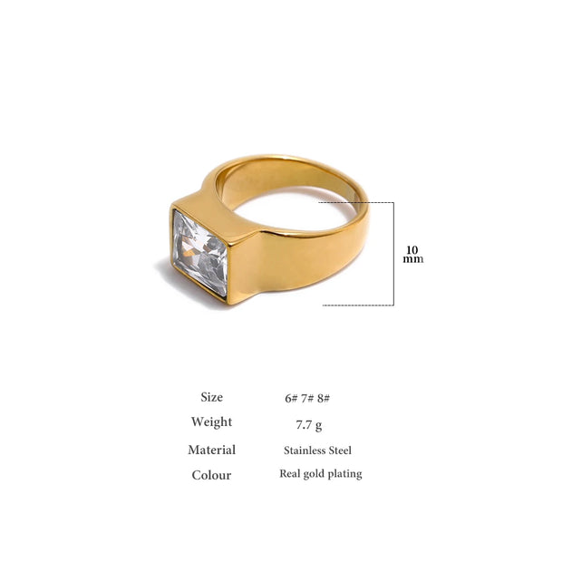 Exquisite Cubic Zirconia Women Ring 18 K Metal