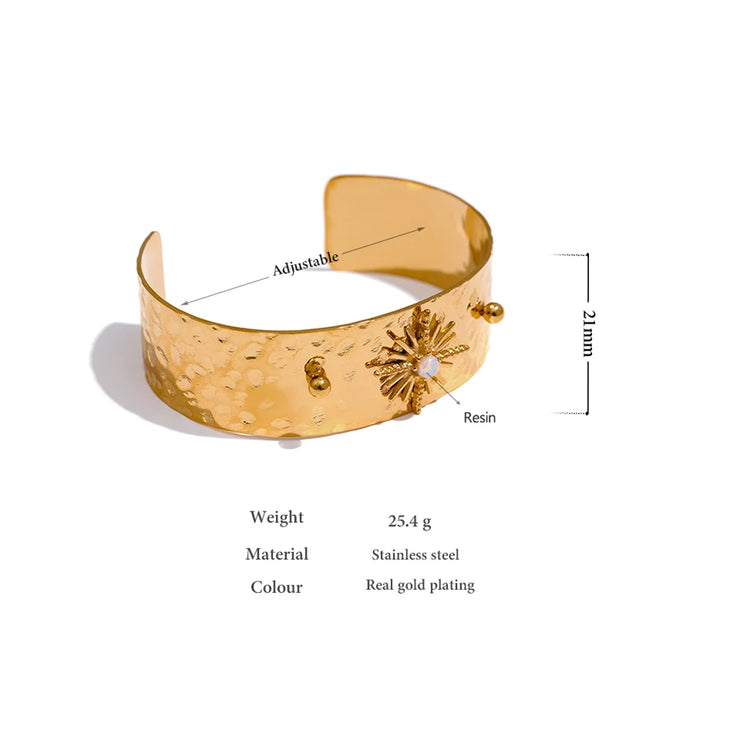 Celestial Resin Cuff Bracelet