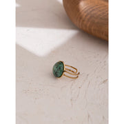 Temperament Green Natural Stone Opening Rings