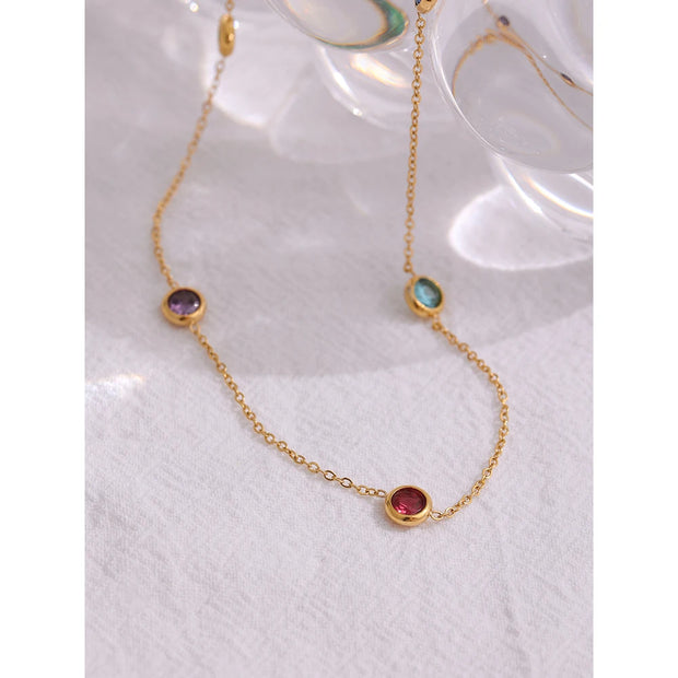 Colorful Cubic Zirconia Necklace