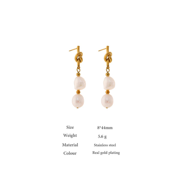 Natural Pearl Drop Earrings