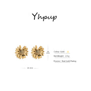 Metal Daisy Flower Stud Earrings