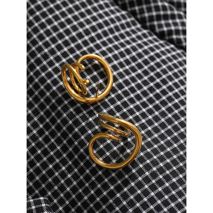 Geometric Twist Stud Earrings