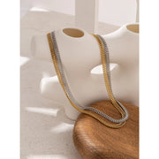 Double Layer Flat Chain Necklace