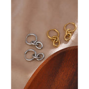 Golden Round Huggie Earrings