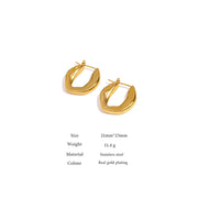 Geometric Golden Hoop Earrings