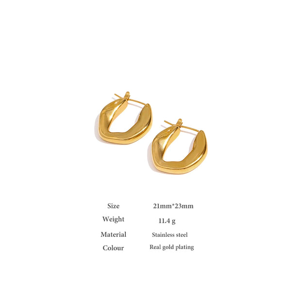 Geometric Golden Hoop Earrings