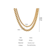 Stainless Steel Layered Chain Necklace