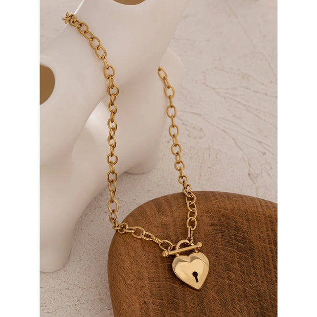 Heart Lock Pendant Necklace