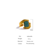 Stainless Steel Blue Apatite Ring