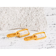 Gold Geometric Drop Hoop Earrings