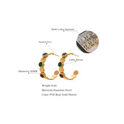 Colorful Zircon Round Hoop Earrings