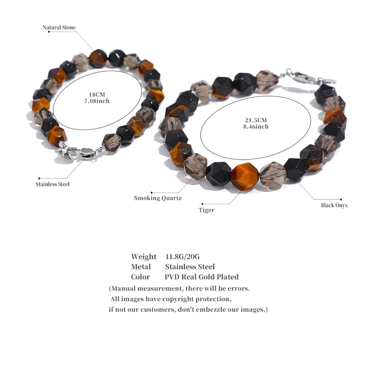 Smoking Quartz & Tiger Stone Bracelet