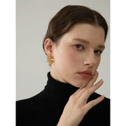 Golden Geometric Stud Earrings