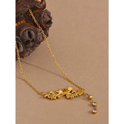 Flower Chain CZ Pendant Necklace