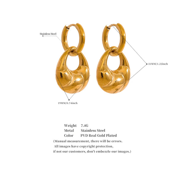 Croissant Drop Hoop Earrings