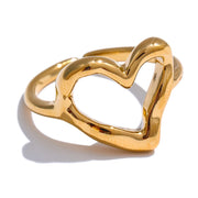 Heart Love Hollow Adjustable Ring