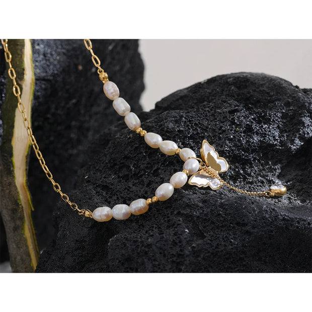 Butterfly Pearl Necklace