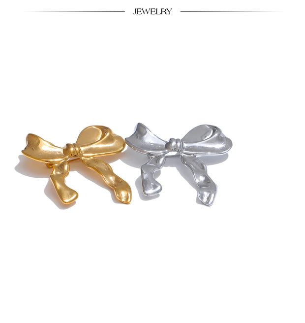 Stainless Steel Bow Knot Brooch