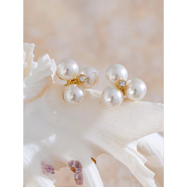 Pearl Flower Stud Earrings