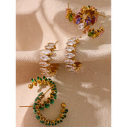 Colorful Zirconia Hoop Earrings