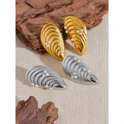 Stainless Steel Conch Shell Stud Earrings