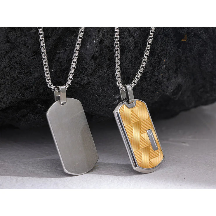 Men's Square Pendant Necklace