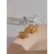 Zirconia Butterfly Stud Earrings