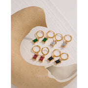 Colorful Zirconia Huggie Hoop Earrings