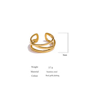 Minimalist Metal Golden Opening Ring