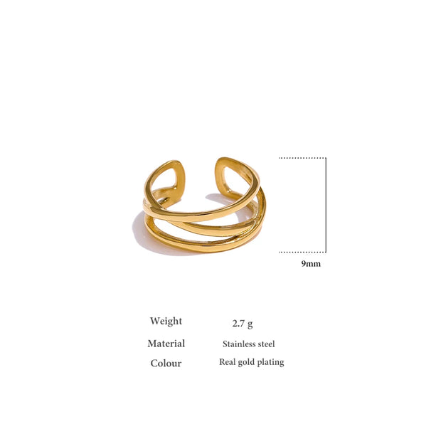 Minimalist Metal Golden Opening Ring