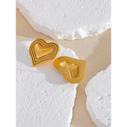 Stainless Steel Heart Love Stud Earrings