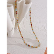 Freshwater Pearl & Stone Chain Necklace