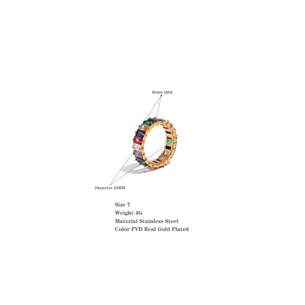 Delicate Bling Colorful Cubic Zirconia Ring