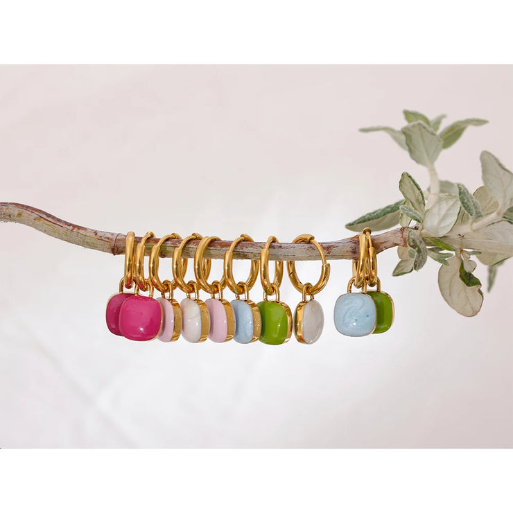 Candy Color Enamel Drop Earrings