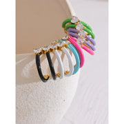 Candy Enamel Heart Hoop Earrings