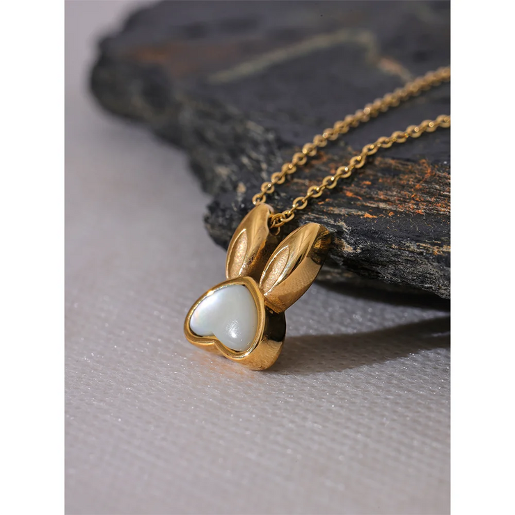 Shell Rabbit Pendant Necklace