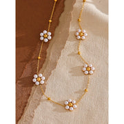 Pearl Flower Bead Necklace