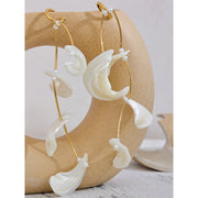 14K Gold Shell Dangle Earrings