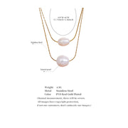 Double Layer Pearl Chain Necklace