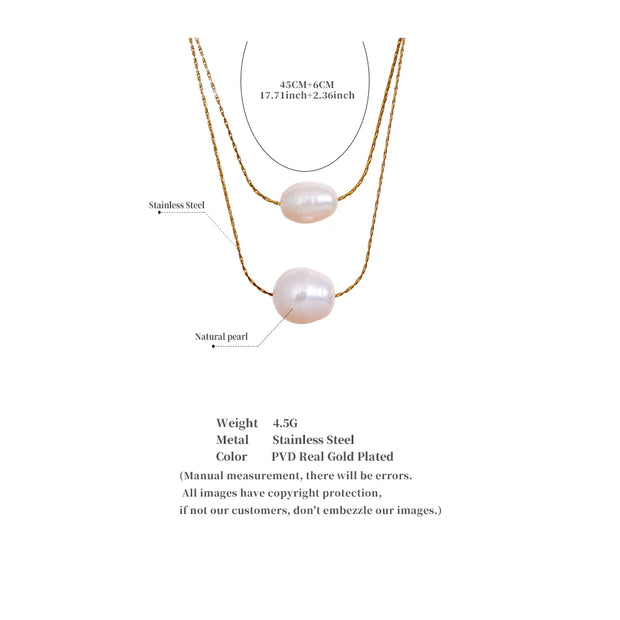 Double Layer Pearl Chain Necklace