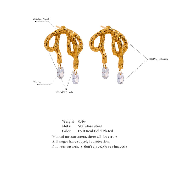 Bowknot Zirconia Earrings