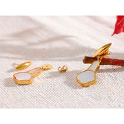 Shell Geometric Drop Earrings