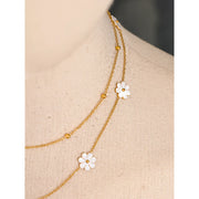 Shell Flower Double Layer Necklace Anklet