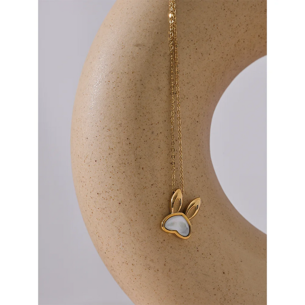 Shell Rabbit Pendant Necklace