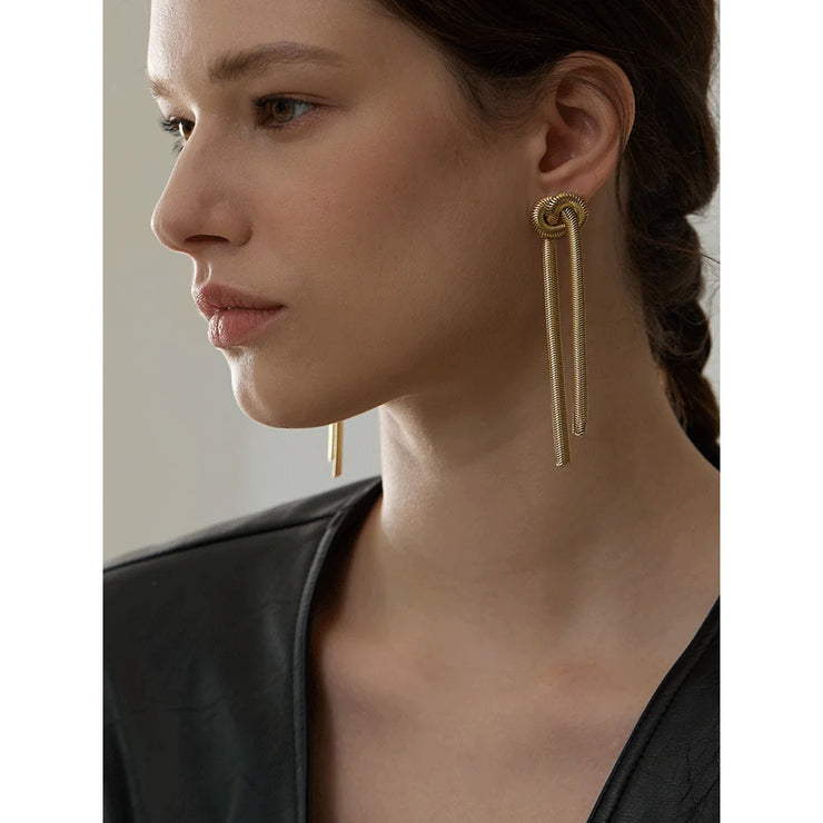 Snake Chain Tassel Earrings